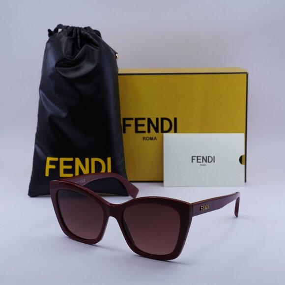 Fendi FE40151I 66F Butterfly Sunglasses - Red/Brown main image 5
